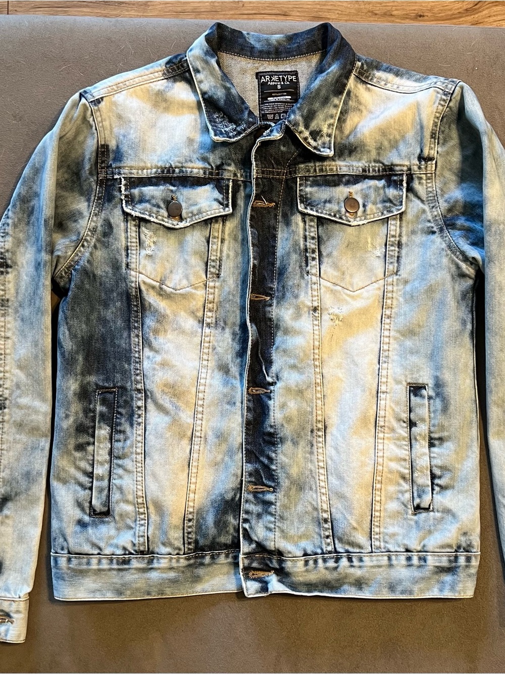 Men's Washed Denim Jacket in Light Blue